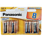 PANASONIC - BLISTER OF BRONZE AA ALKALINE BATTERY LR6*8