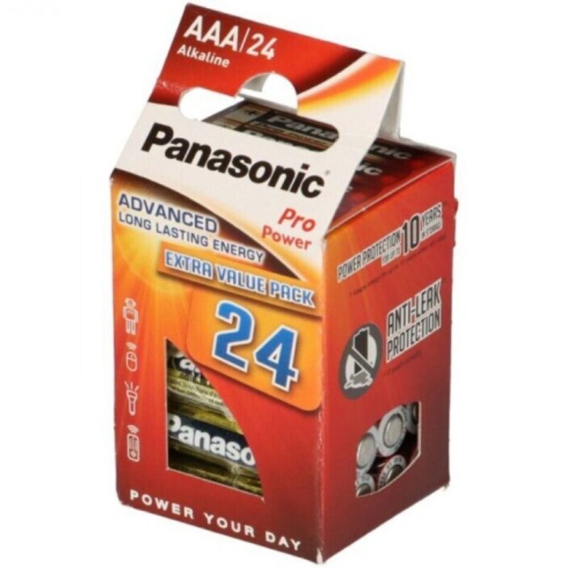 PANASONIC - PACK OF 24 AAA LR03 PRO POWER ALKALINE BATTERIES