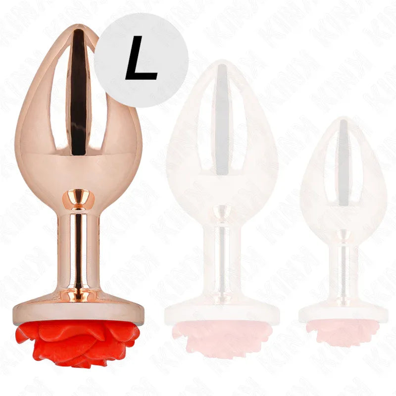 Kink – Plug Anal Or Rose avec Rose Rouge l
