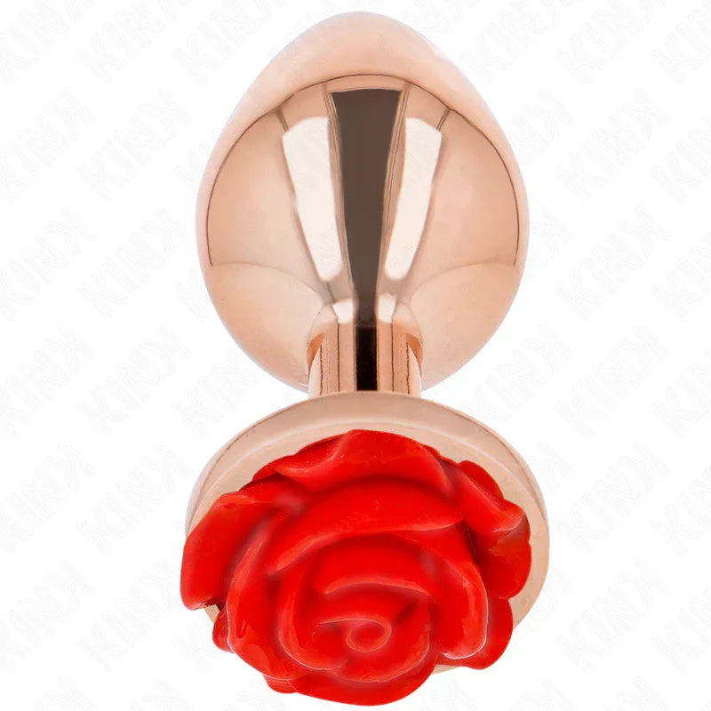 Kink – Plug Anal Or Rose avec Rose Rouge l
