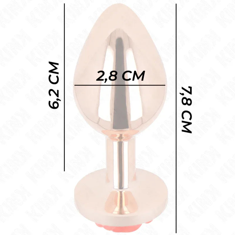 Kink – Plug Anal Or Rose avec Rose Rouge S