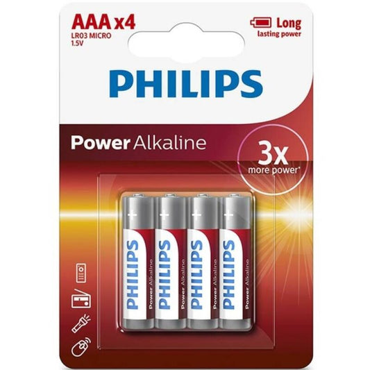 PHILIPS - AAA ALKALINE BATTERY LR03 BLISTER*4