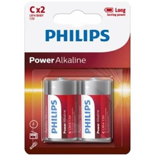PHILIPS - POWER C ALKALINE BATTERY LR14 BLISTER*2