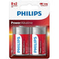 PHILIPS - POWER D ALKALINE BATTERY LR20 BLISTER*2