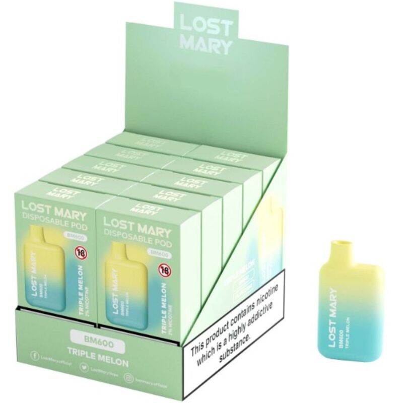 Vaper nicotine 2% jetable triple melon – Lost Mary BM600