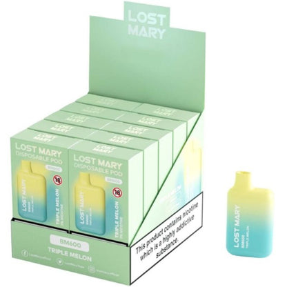 Vaper nicotine 2% jetable triple melon – Lost Mary BM600
