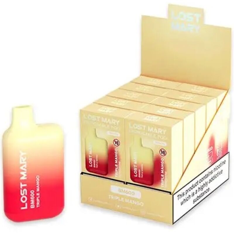 Vaper nicotine 2% jetable triple mangue – Lost Mary BM600