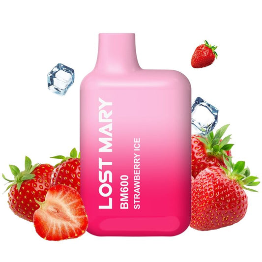 Vaper nicotine 2% jetable glace fraise – Lost Mary BM600