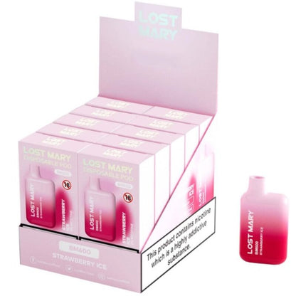 Vaper nicotine 2% jetable glace fraise – Lost Mary BM600