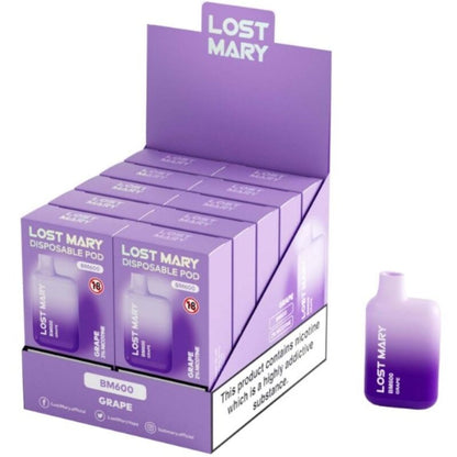 Vaper nicotine 2% jetable raisin – Lost Mary BM600