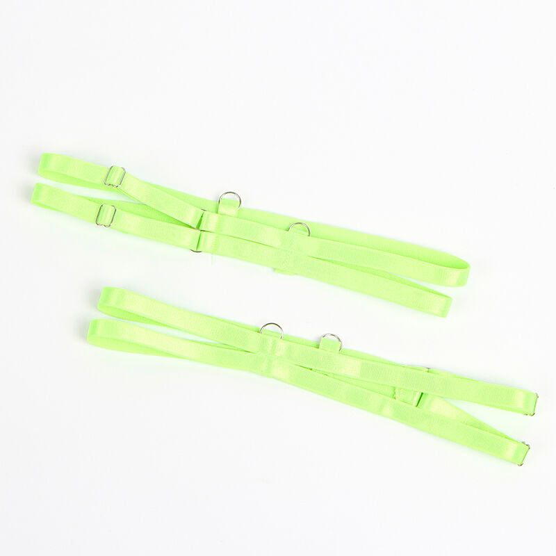 SUBBLIME - 955311 CONJUNTO DE SUJETADOR CON LÍNEAS DE ENCAJE Y LIGUERO VERDE Y AZUL S/M