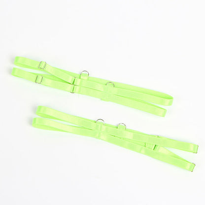 SUBBLIME - 955311 CONJUNTO DE SUJETADOR CON LÍNEAS DE ENCAJE Y LIGUERO VERDE Y AZUL S/M