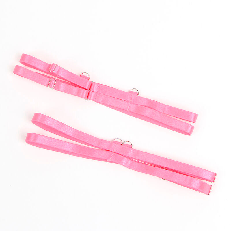 SUBBLIME - 955359 CONJUNTO DE SUJETADOR CON ENCAJE Y LIGUEROS ROSA Y MORADO S/M