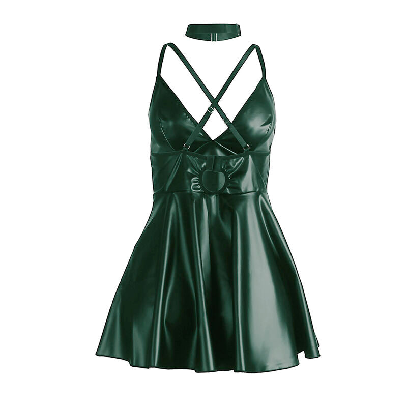 SUBBLIME - 955441 ROBE À BRETELLES IN VERT LEATHER L/XL