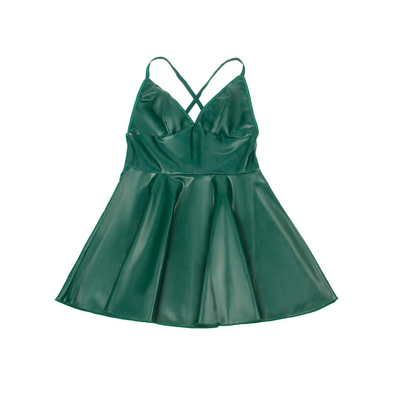SUBBLIME - 955441 ROBE À BRETELLES IN VERT LEATHER L/XL