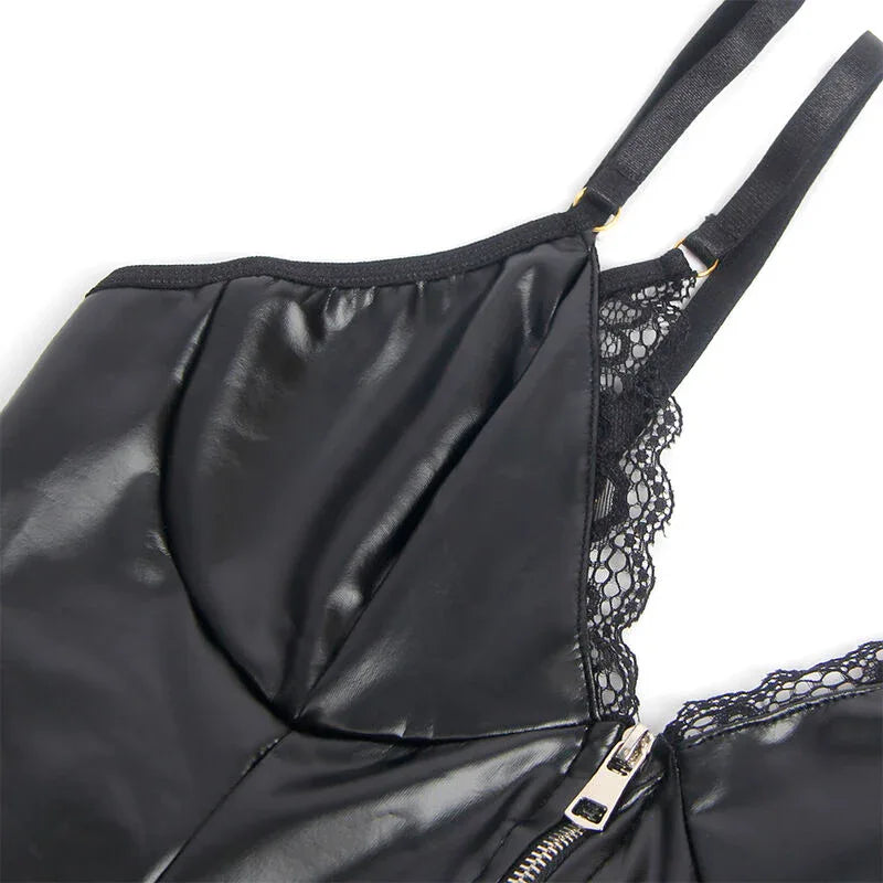 Subblime – 955465 Corps à Fermeture Éclair en Cuir Noir l / XL