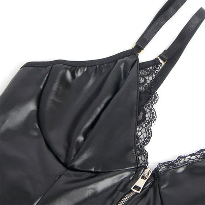 Subblime – 955465 Corps à Fermeture Éclair en Cuir Noir l / XL