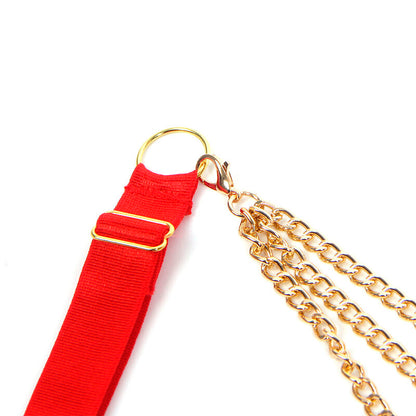 SUBBLIME - 955526 CONJUNTO DE SUJETADOR CON CADENA DE CORAZÓN DE MALLA ROJA L/XL