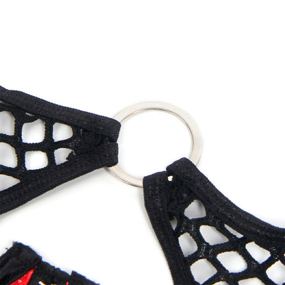 SUBBLIME - 955533 CONJUNTO DE SUJETADOR CON CREMALLERA DE CHAROL ROJO S/M