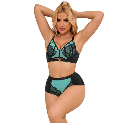 SUBBLIME - 955557 CONJUNTO DE SUJETADOR DE CHAROL VERDE CON CREMALLERA S/M