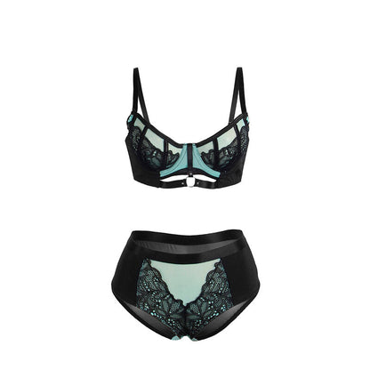 SUBBLIME - 955557 CONJUNTO DE SUJETADOR DE CHAROL VERDE CON CREMALLERA S/M