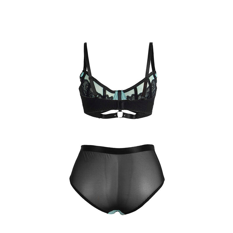 SUBBLIME - 955557 CONJUNTO DE SUJETADOR DE CHAROL VERDE CON CREMALLERA S/M