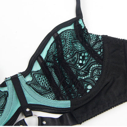 SUBBLIME - 955557 CONJUNTO DE SUJETADOR DE CHAROL VERDE CON CREMALLERA S/M