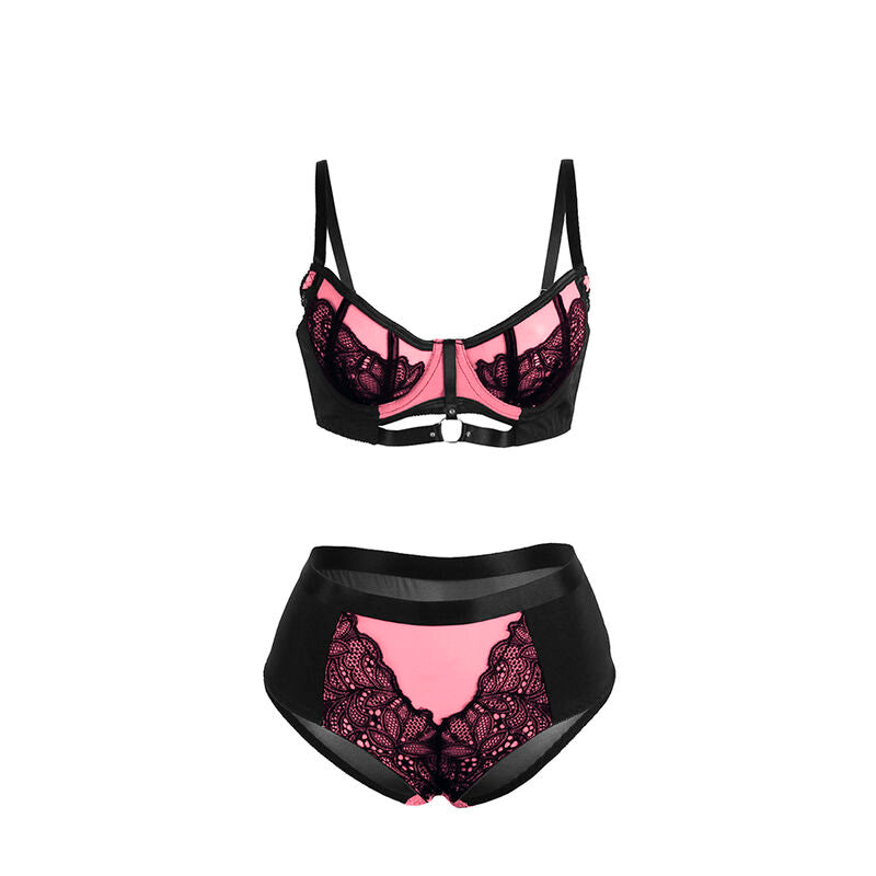SUBBLIME - 955571 CONJUNTO DE SUJETADOR DE CHAROL ROSA CON CREMALLERA S/M