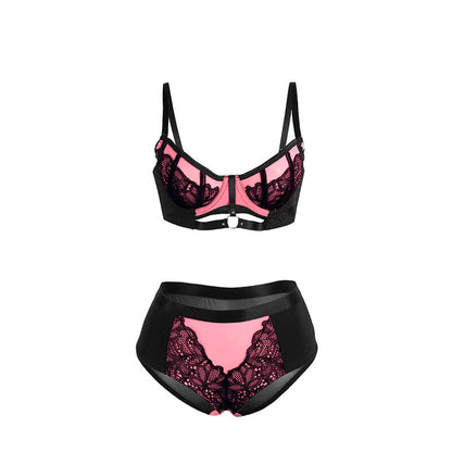 SUBBLIME - 955571 CONJUNTO DE SUJETADOR DE CHAROL ROSA CON CREMALLERA S/M