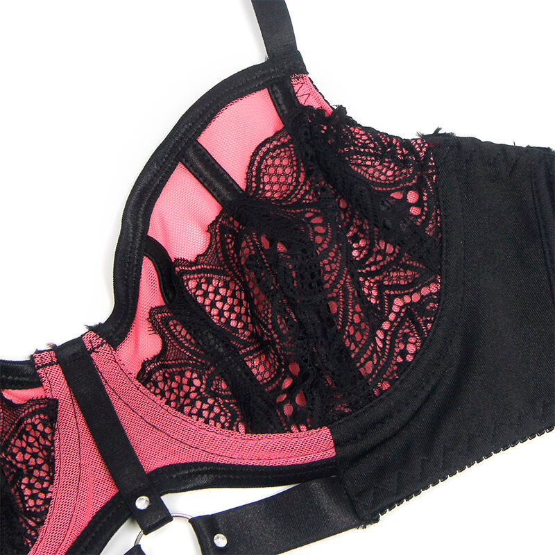 SUBBLIME - 955571 CONJUNTO DE SUJETADOR DE CHAROL ROSA CON CREMALLERA S/M