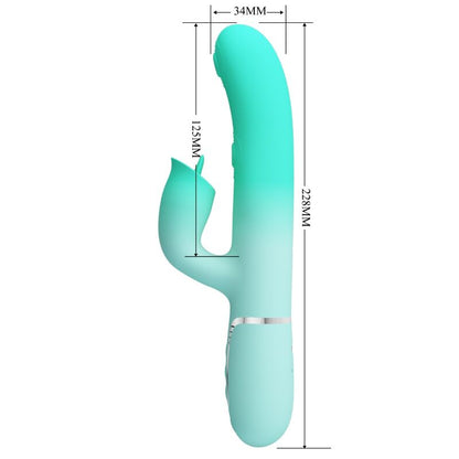 PRETTY LOVE - GIGI VIBRADOR CONEJO MULTIFUNCIONAL VERDE AGUA