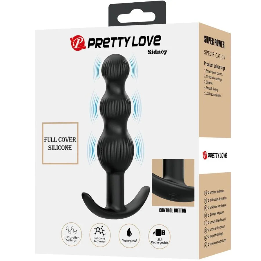 Pretty Love – Vibrateur Anal Sidney 10 Vibrations Noir