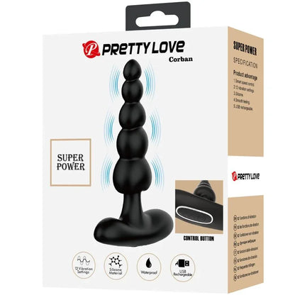 Pretty Love – Vibrateur Anal Corban 10 Vibrations Noir