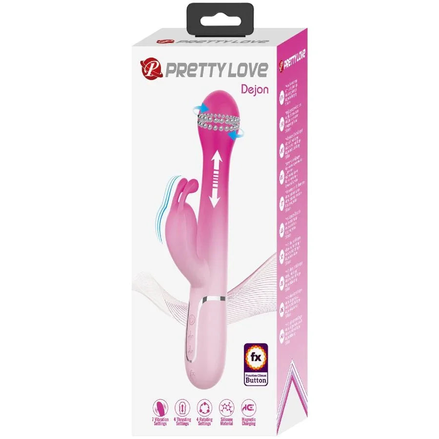Pretty Love – Vibrateur Lapin Multifonction 3 en 1 Dejon Rose