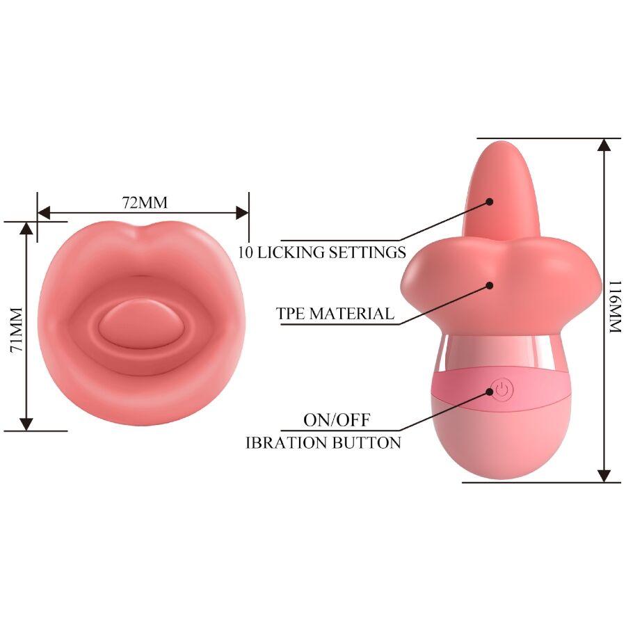 PRETTY LOVE - KYLEE CLITORIS STIMULATING TONGUE 10 VIBRATIONS NUDE PINK