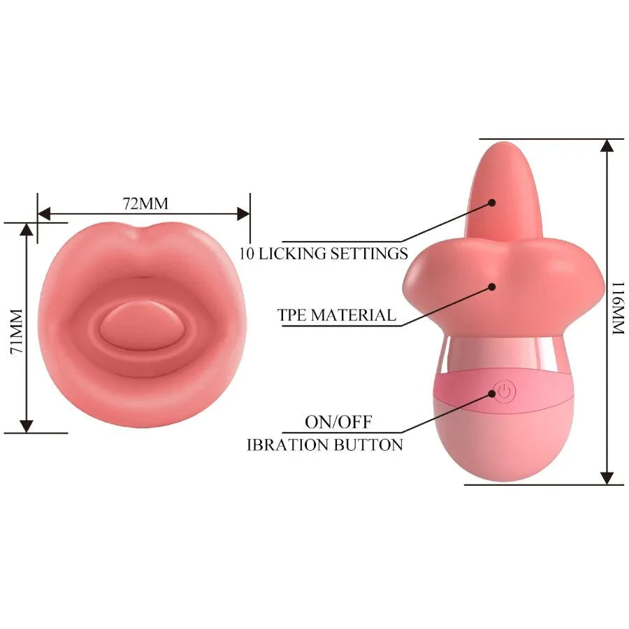 Pretty Love – Stimulateur de Clitoris Kylee Tongue 10 Vibrations Rose Nude