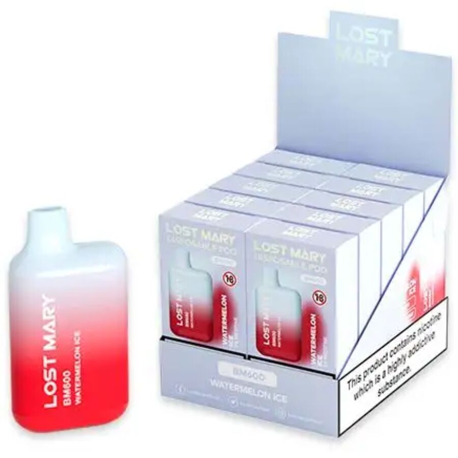 Vaper nicotine 2% jetable glace pastèque – Lost Mary BM600