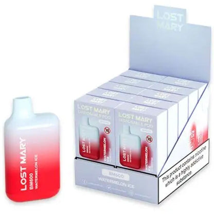 Vaper nicotine 2% jetable glace pastèque – Lost Mary BM600