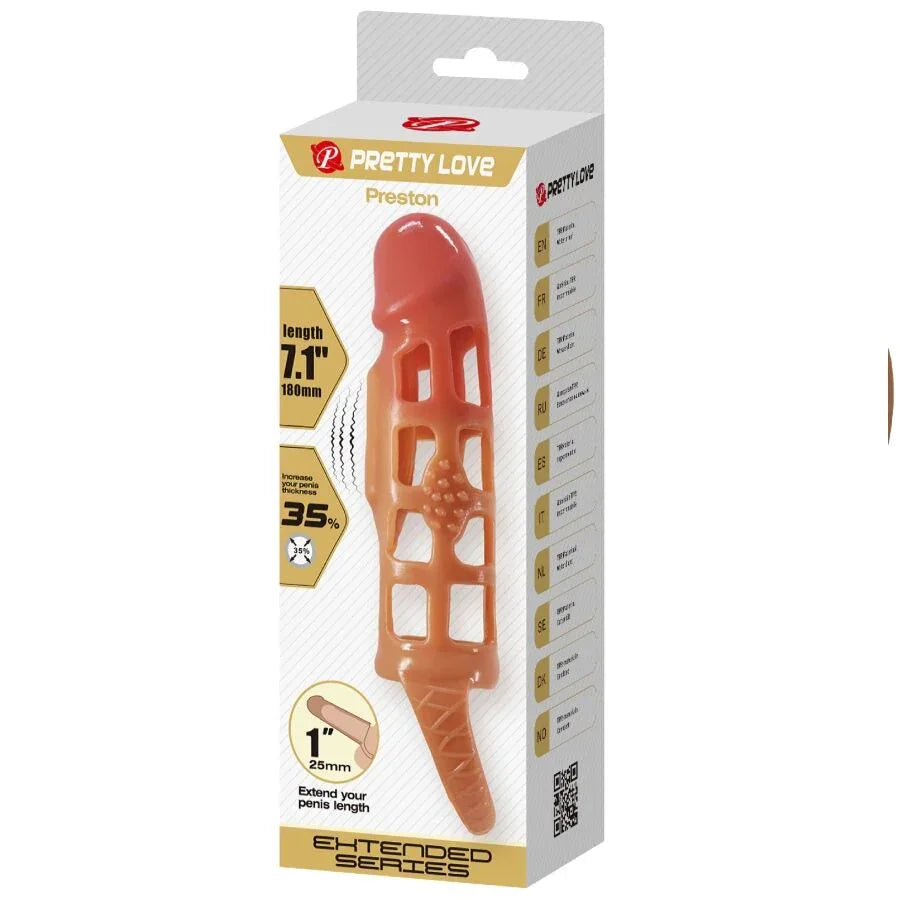 Pretty Love – Manchon Pénis Vibrant Preston 18 cm
