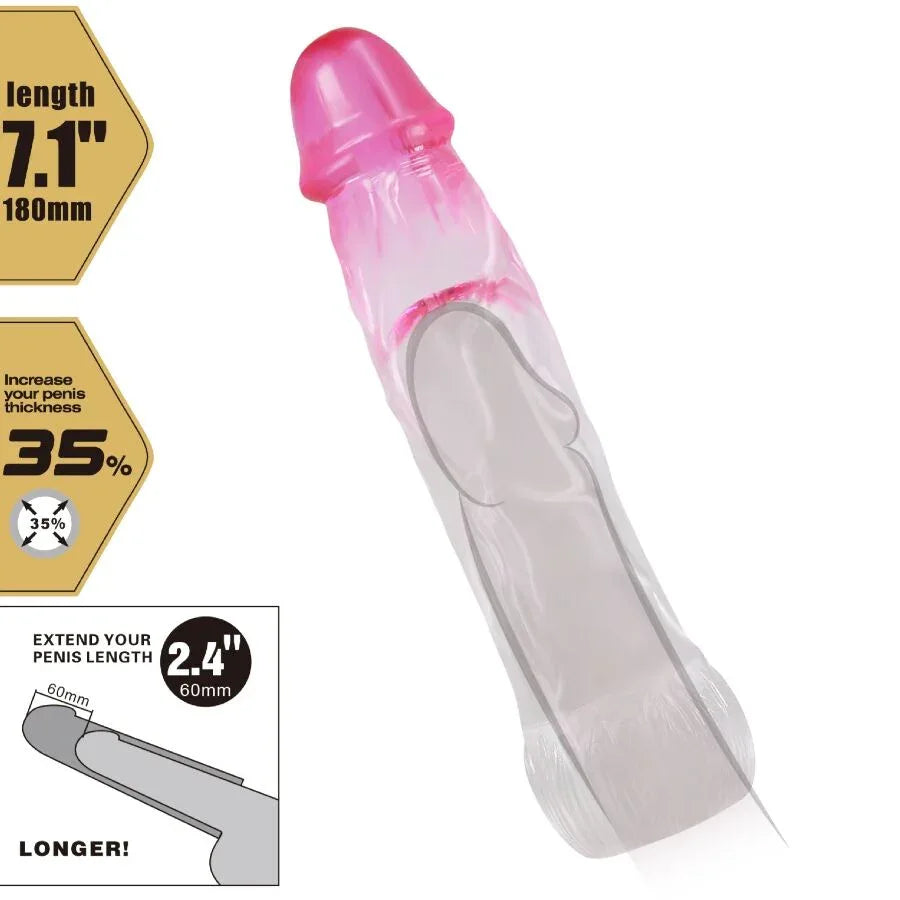 Pretty Love – Gaine D'Agrandissement Réaliste Neron 6 cm pour Pénis Rose