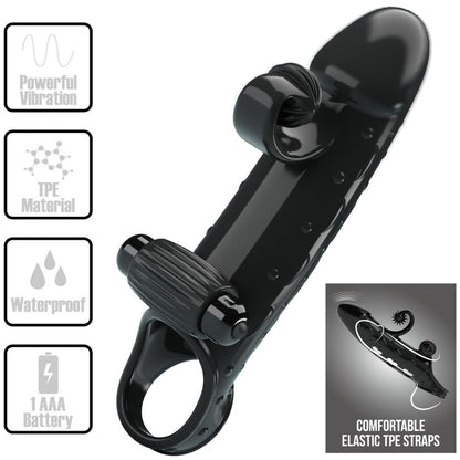 ROMANCE - FUNDA VIBRADORA PARA EL PENE NEGRA