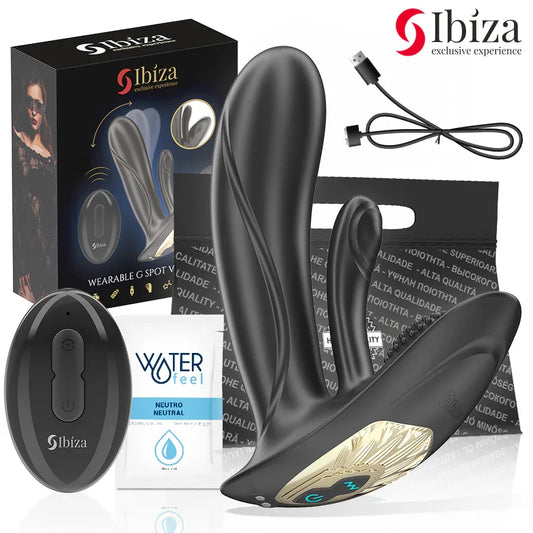 Ibiza Vibrateur Portable avec Stimulation du Point G et du Clitoris avec Télécommande