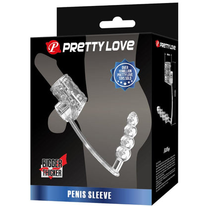 Manchon pénis avec plug anal transparent – Pretty Love