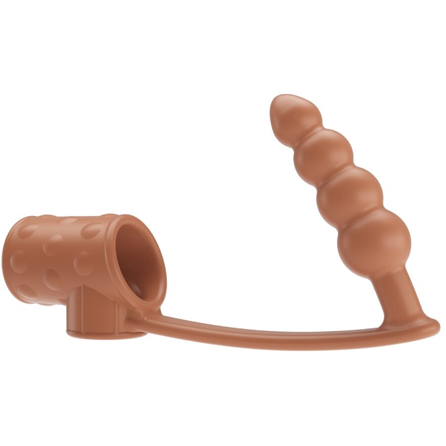 Manchon pénis avec plug anal naturel – Pretty Love