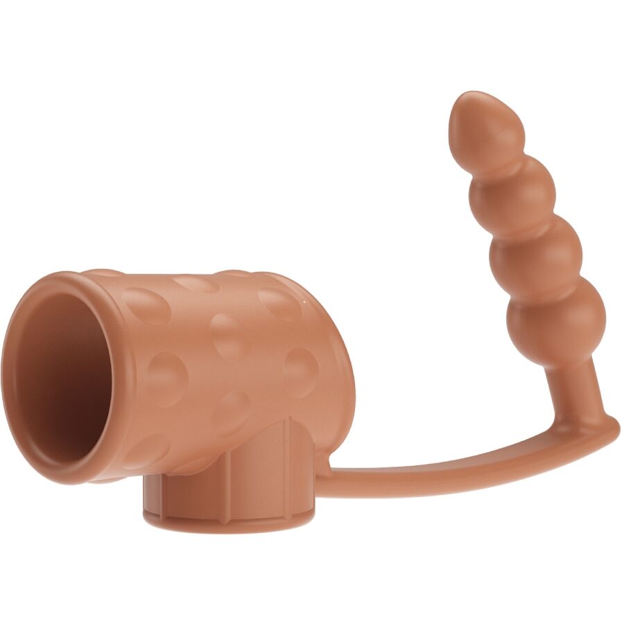Manchon pénis avec plug anal naturel – Pretty Love