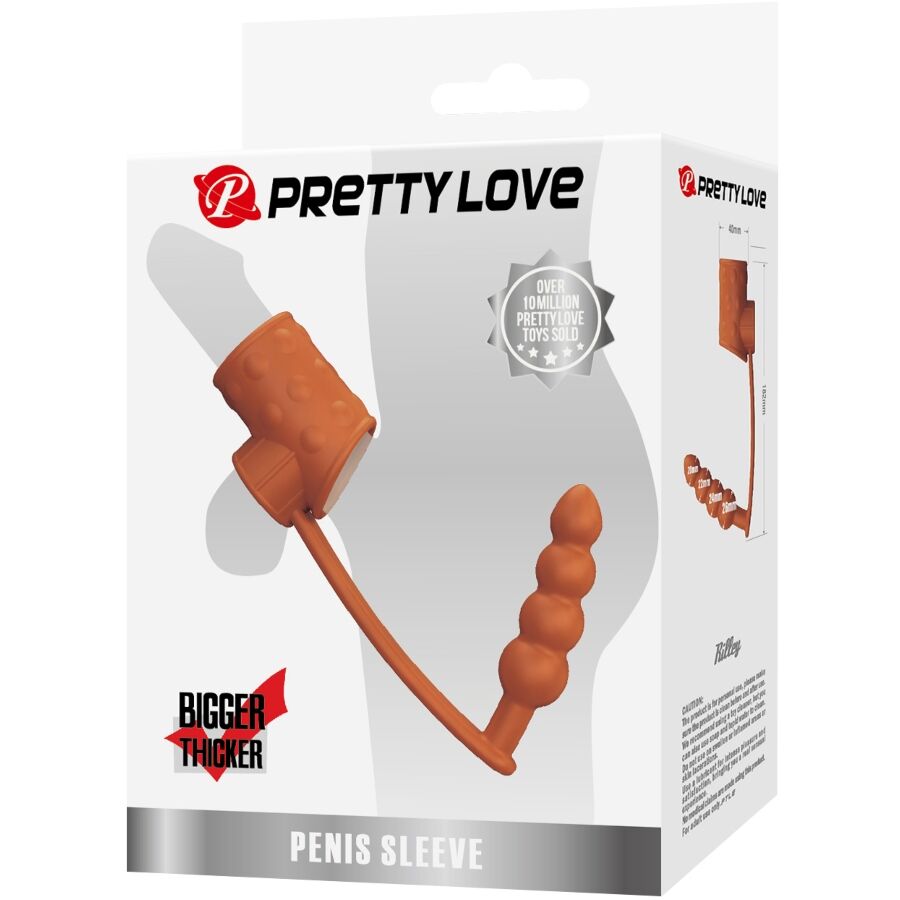 Manchon pénis avec plug anal naturel – Pretty Love