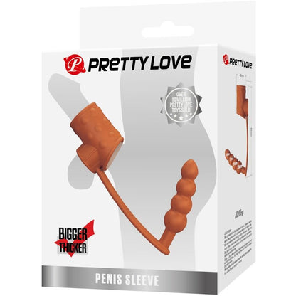 Manchon pénis avec plug anal naturel – Pretty Love