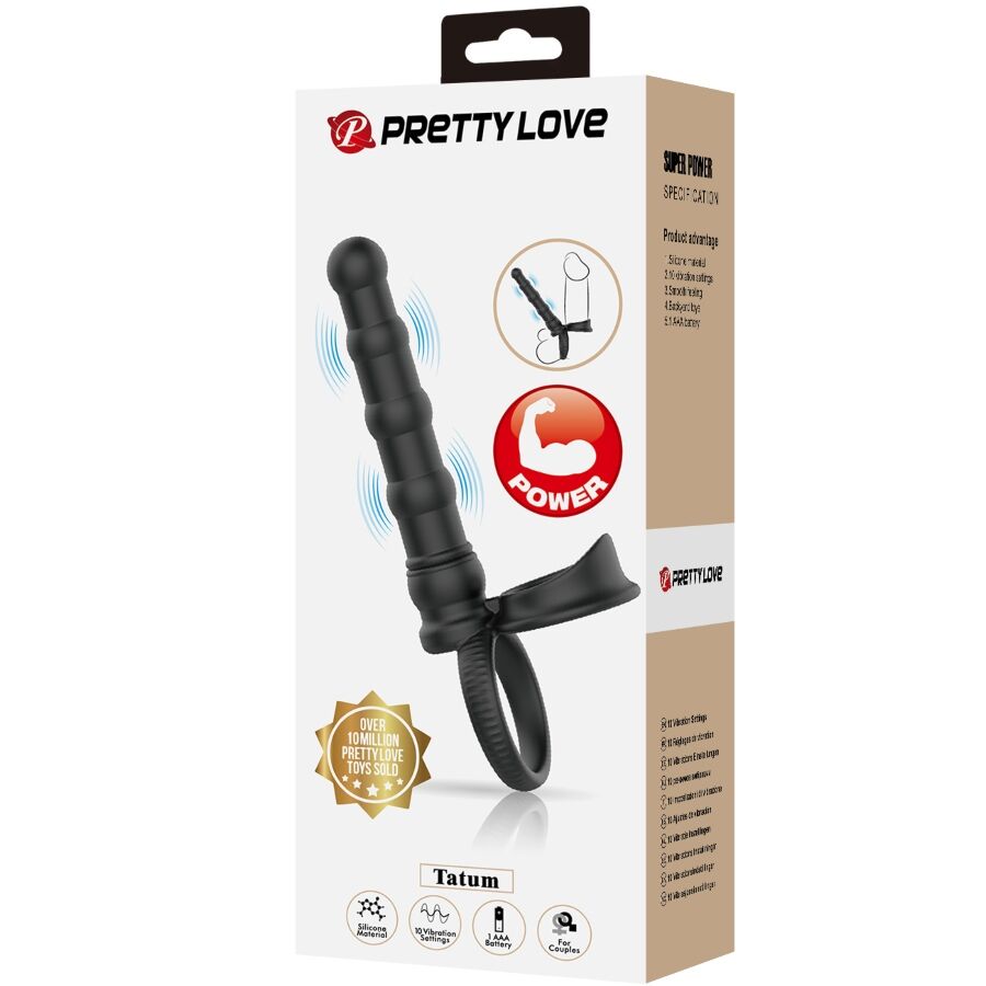 Vibrateur anneau pénis vibrant tatum avec plug 10 vibrations noir – Pretty Love