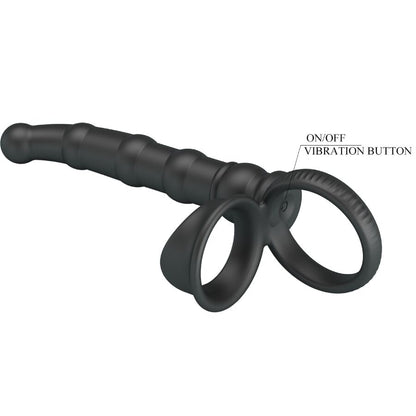 Vibrateur anneau pénis vibrant tatum avec plug 10 vibrations noir – Pretty Love