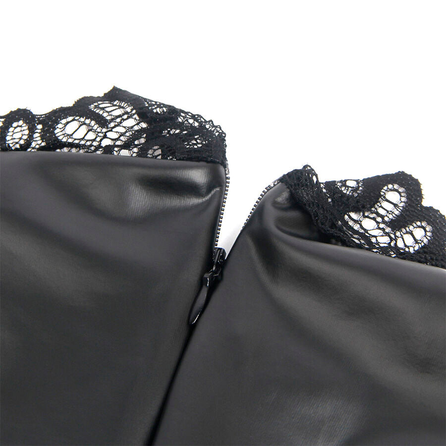 SUBBLIME - 957551 ROBE EN CUIR COL DENTELLE NOIR L/XL